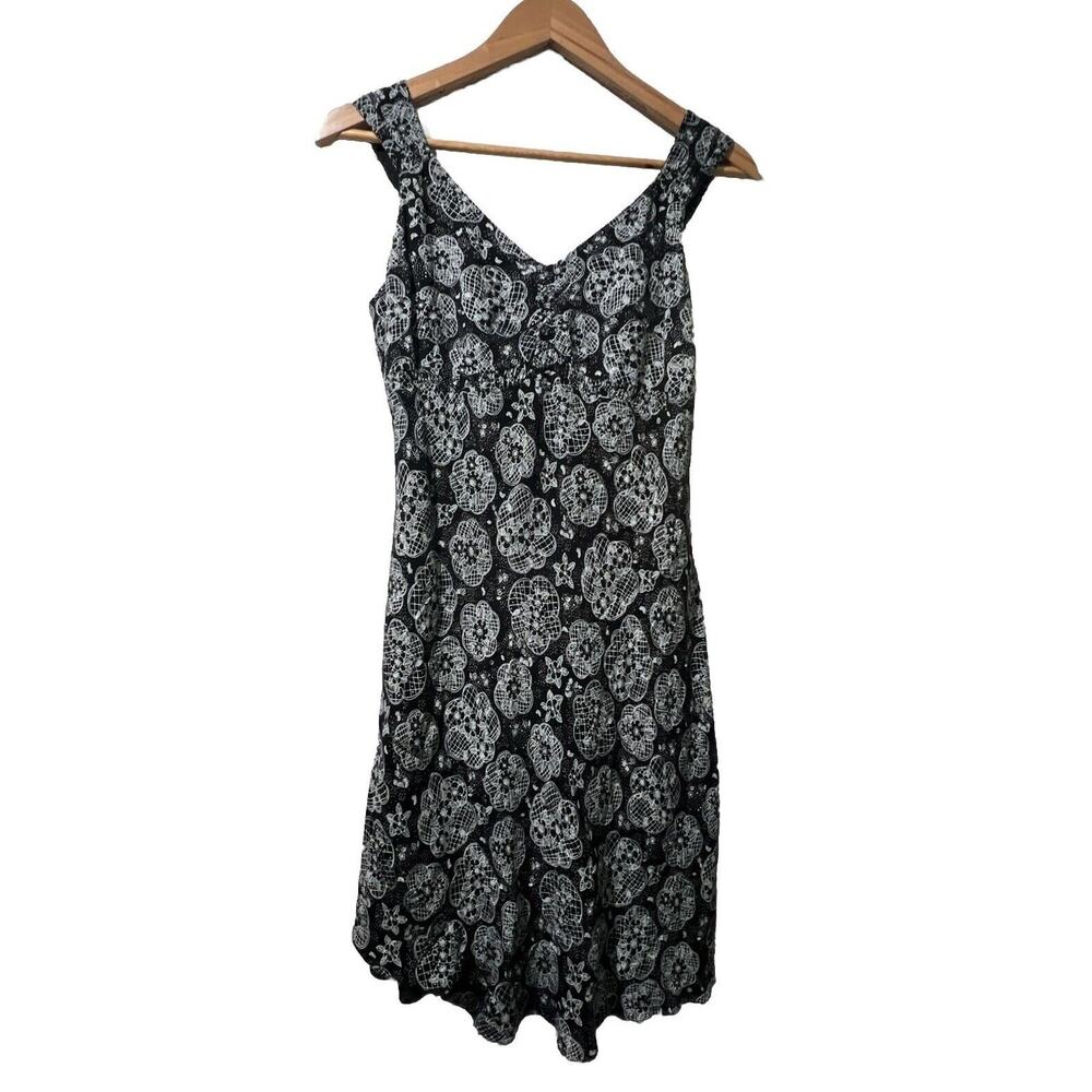 LOFT Petites Women’s 6 Petite Black white Floral Strapless Dress wedding guest